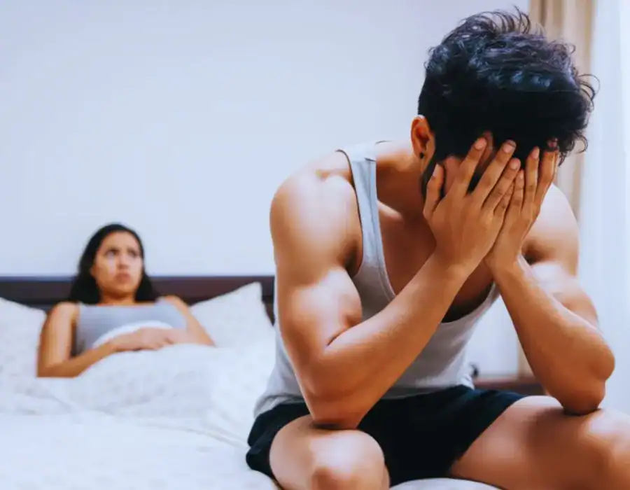 Image of upset man in need of erectile dysfunction treatment Brentford